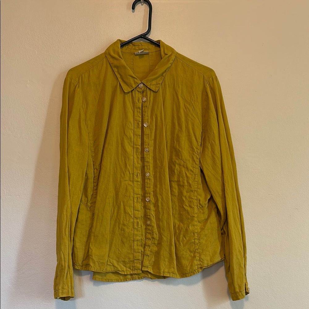 Mustard Yellow, structured Linen shirt